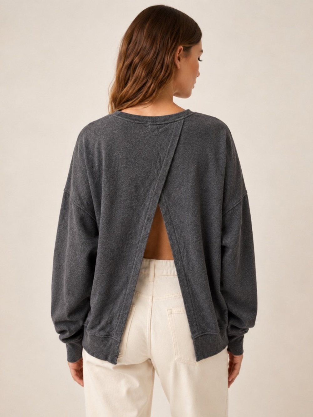 Pact Organic Cotton Airplane Crossover Sweatshirt Gray Charcoal Xlarge